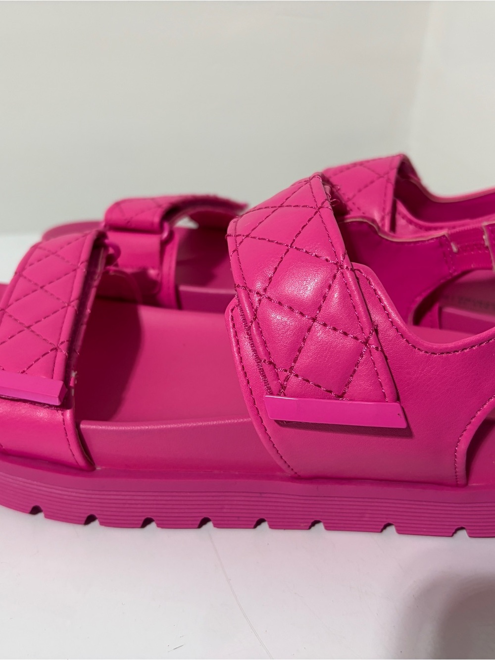Call It Spring Hot Pink Quilted Strap Sandals